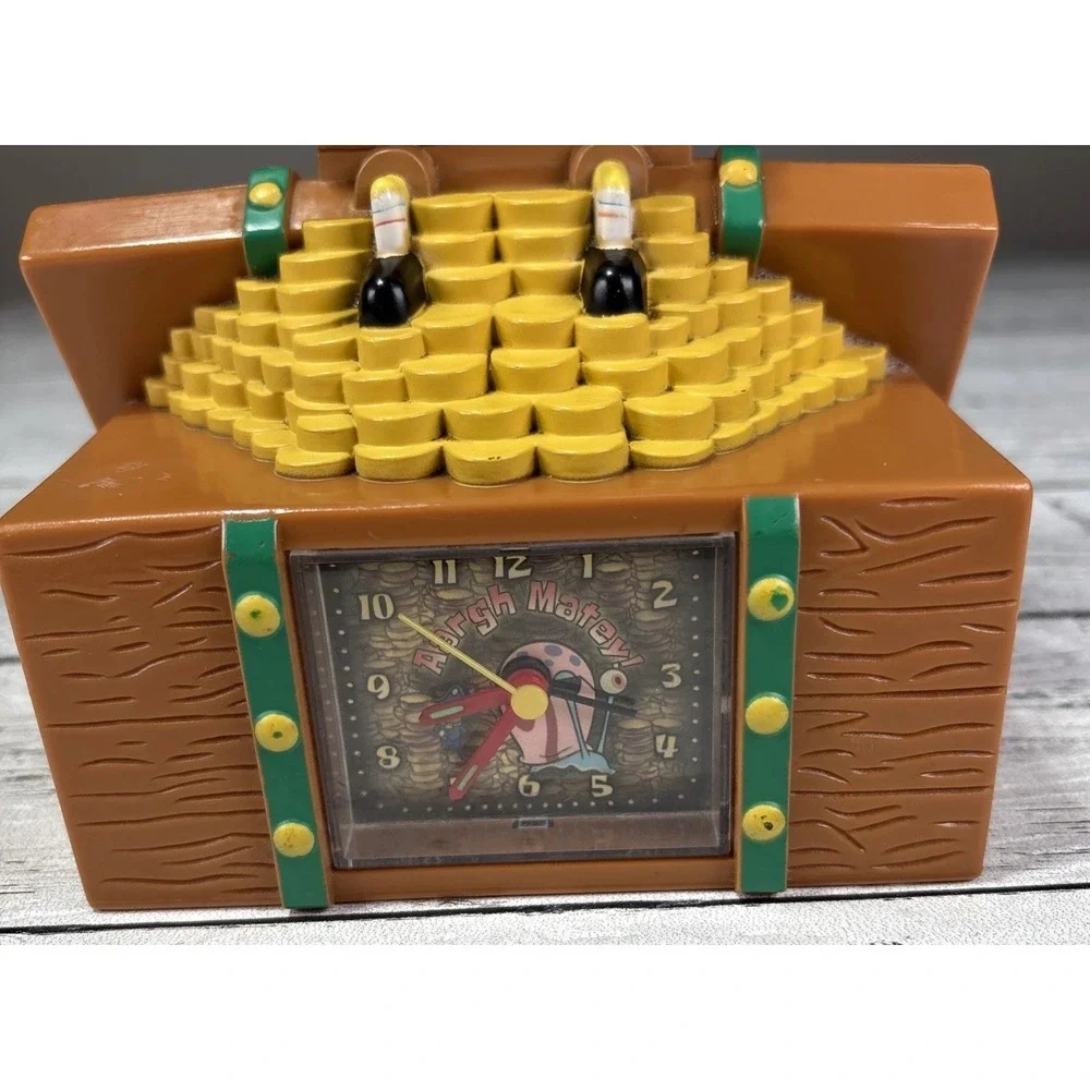 Sponge Bob Square Pants Pirate Alarm Clock & Coin Penny‎ Bank 2006 Viacom